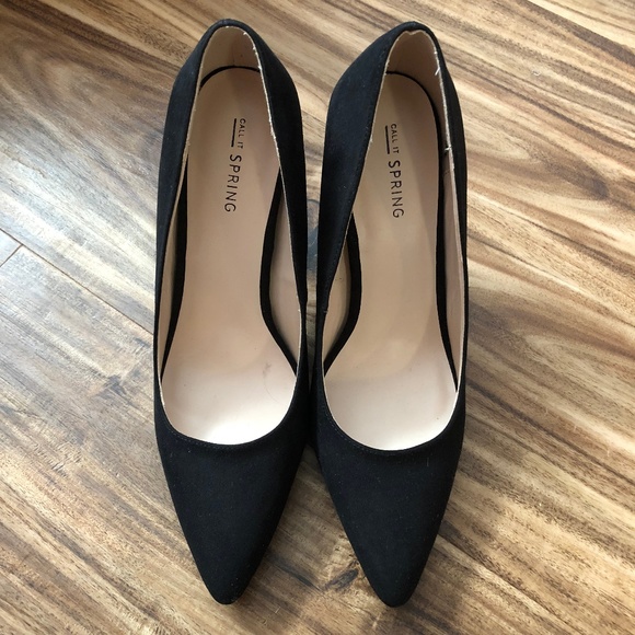 NWOB Call It Spring Black Sueded Heels Size 8.5 - Picture 2 of 5